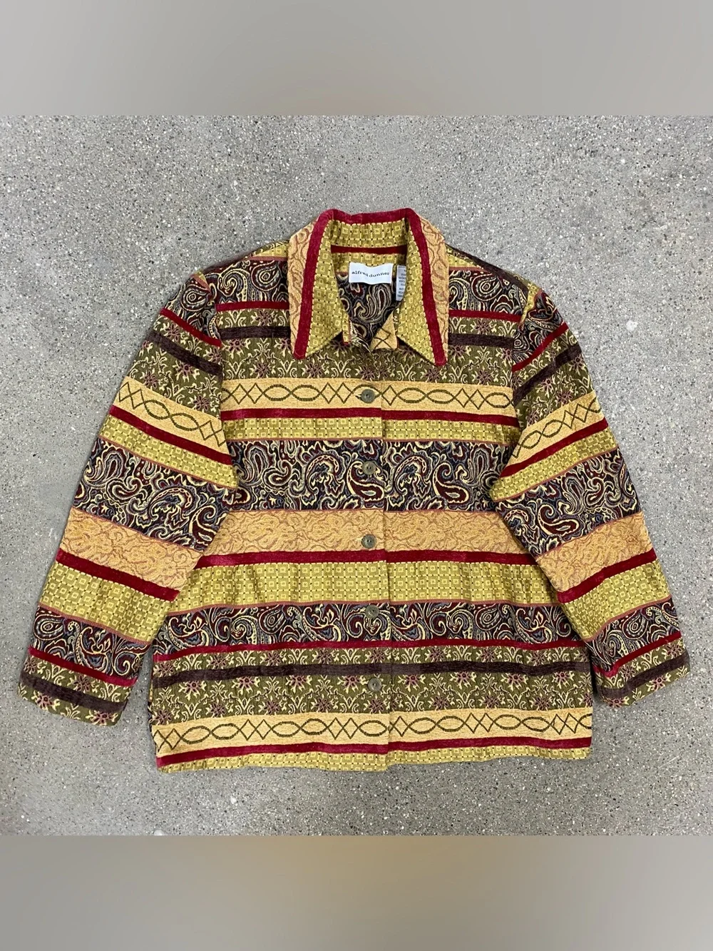 Vintage Alfred Dunner Paisley Tapestry Jacket Collared Blazer size 16